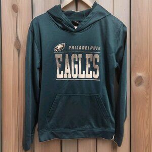 Philedelphia Eagles Youth XL Pullover Nylon Sweatshirt Green NFL Super Bowl‎